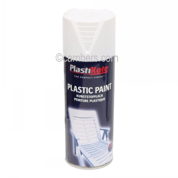 Plastikote Plastic Spray Paint White Gloss 400ml Cambers Country Store